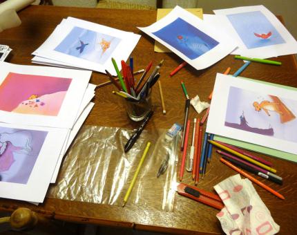 illustration workshop for the 'Contes du Froid' written by Valérie Bonenfant