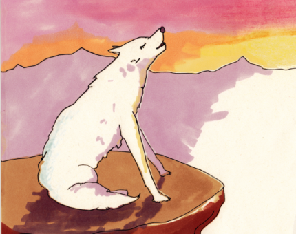 illustration Julie Loomis des Contes de la Montagne - la Louve cantatrice