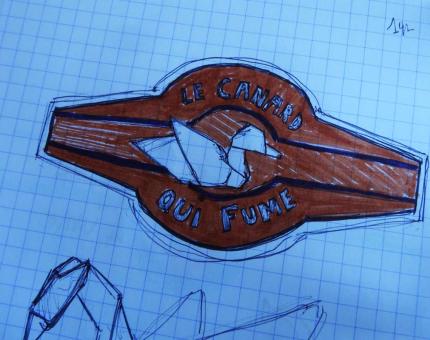 l'un des dessins pour le logo du canard qui fume, Valmorel