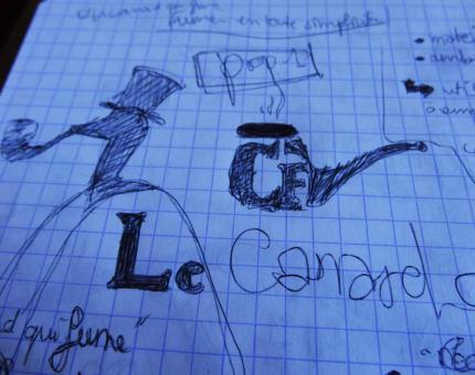 recherches pour le logo du canard qui fume